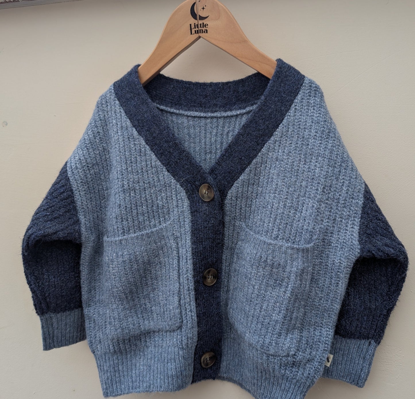 Age 3-4 Blue Colour Block Knit for Custom Slots