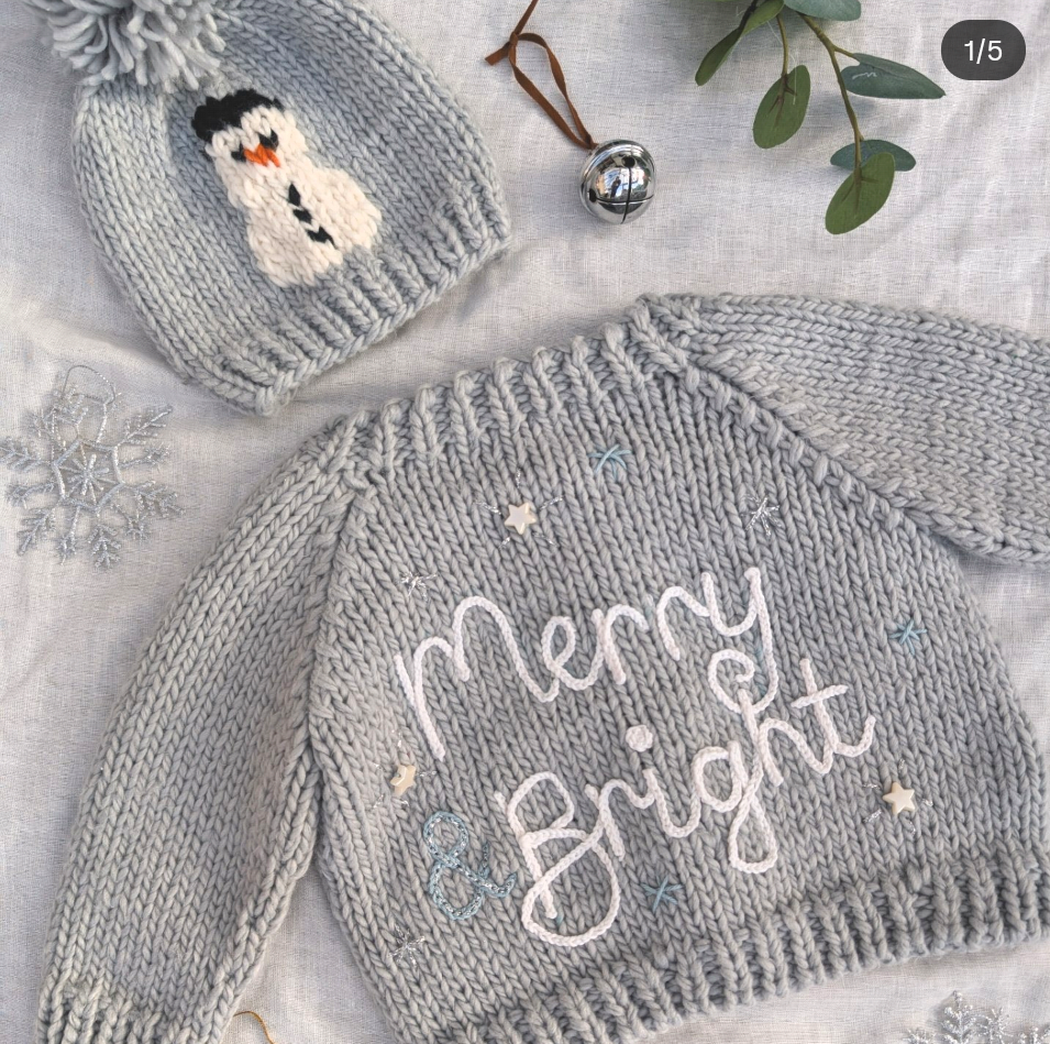 Merry & Bright Cardigan and Hat Set Age 1-2 years
